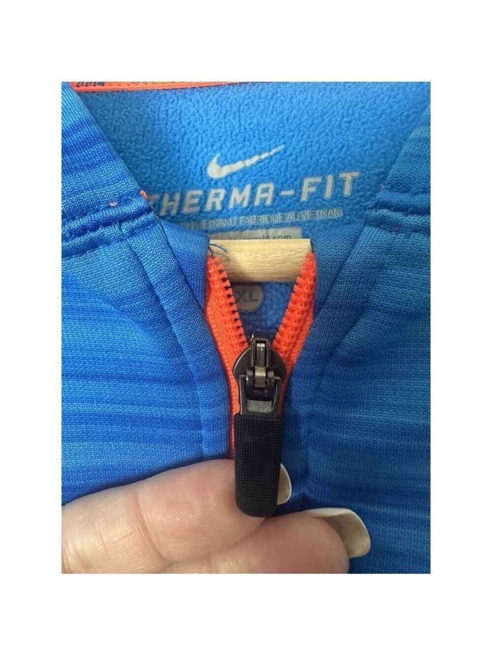 Nike Therma Fit Zip Front Hooded Sweatshirt Youth XL Blue Athleisure Sporty - Picture 8 of 9